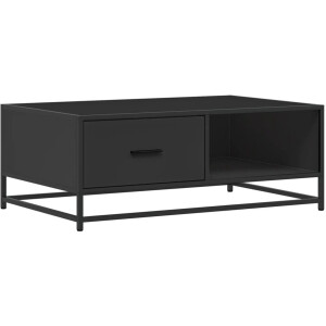vidaXL Salontafels - Salontafel - Salontafel 90x57x35 cm bewerkt hout en metaal zwart - Tv Tafellaar - Coffee Table - Houten Tafel
