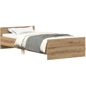 vidaXL - Bedframe - zonder - matras - spaanplaat - artisanaal - eikenkleurig