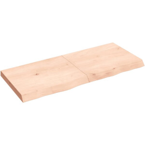 vidaXL - Wandschap - 120x50x(2-6) - cm - onbehandeld - massief - eikenhout