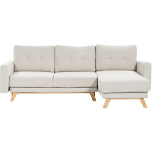 BELIANI SIRO - Slaapbank - Lichtbeige - Linkszijdig - Polyester
