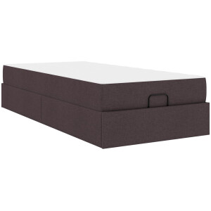 vidaXL - Bedframe - met - matras - 2 - st - Tan - Stof