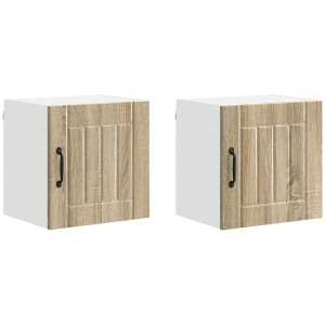 vidaXL - Wandkast - LUCCA - 2 - pcs - Sonoma - Eiken - 40 - x - 31 - x - 40 - cm - Bewerkt - hout