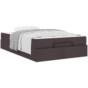 vidaXL - Bedframe - met - matras - 2 - st - Tan - Stof