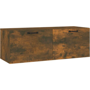 vidaXL - Wandkast - 100x36,5x35 - cm - bewerkt - hout - gerookt - eikenkleurig