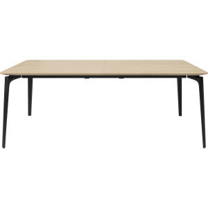 Interstil Uitschuifbare Eettafel Connect - L200 X B100 X H75 Cm - Eiken - Zwarte Metalen Poten