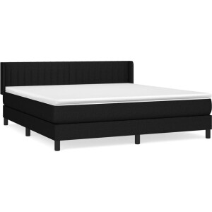 vidaXL - Boxspring - met - matras - stof - zwart - 180x200 - cm
