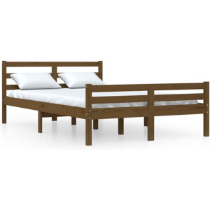 vidaXL - Bedframe - massief - hout - honingbruin - 150x200 - cm