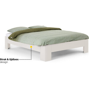 B Bright Fresh 400 Bed 180 x 210 cm - Bedframe Wit - Bedombouw - Instaphoogte: 40cm - Tweepersoonsbedden