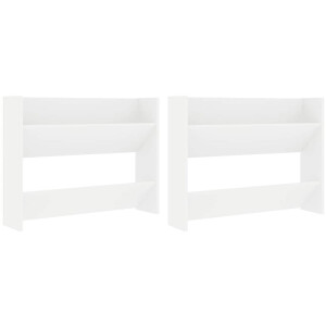 vidaXL - Wandschoenenkasten - 2 - st - 80x18x60 - cm - spaanplaat - wit