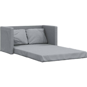 vidaXL - Slaapbank - vloermodel - 2-in-1 - 112x174x55 - cm - stof - lichtgrijs