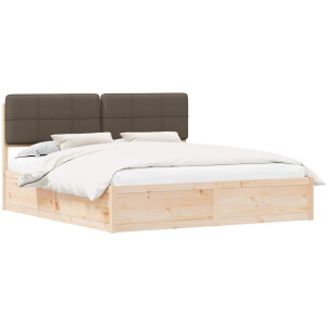 vidaXL - Bedframe - met - Gevoerde - Hoofdbord - Taupe - 200 - x - 200 - cm