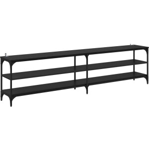 vidaXL - TV - Kast - Zwart - Eiken - 200 - x - 30 - x - 50 - cm - Geengineerd - Hout - en - IJzer