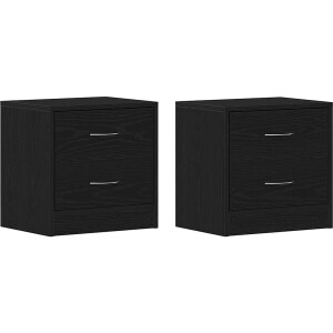 vidaXL - Nachtkastjes - 2 - st - 40x30x40 - cm - spaanplaat - zwart - eikenkleurig