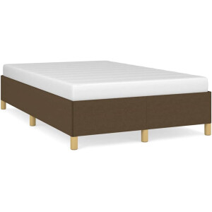 vidaXL - Bedframe - zonder - matras - 120x190 - cm - stof - donkerbruin