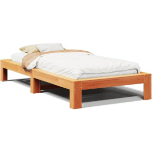 vidaXL - Bedframe - zonder - matras - massief - grenenhout - wasbruin - 90x200 - cm