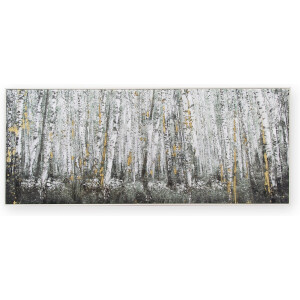 Art for the Home Canvas Geschilderde Details Berkenbos 40x100cm