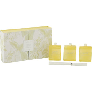 J-Line geurolie + stokjes - Citrus Sense - glas - geel - doos van 3