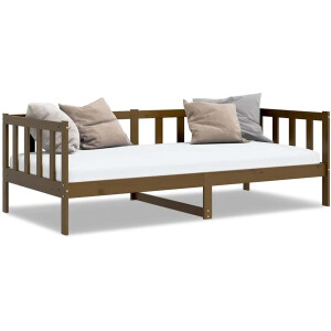 vidaXL - Bedbank - massief - grenenhout - honingbruin - 90x200 - cm
