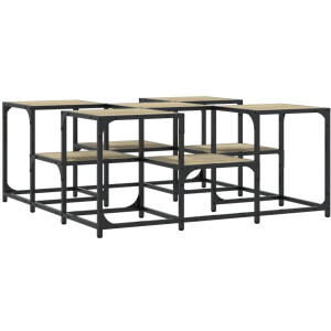 vidaXL Salontafel - Salontafels - Bijzettafel - Banktafel - Salontafel 91x91x40 cm bewerkt hout sonoma eikenkleurig