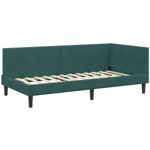 vidaXL - Hoek - Bed - Frame - Donkergroen - 100 - cm - x - 200 - cm - Fluweel