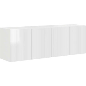 vidaXL - TV - Wandkast - 2 - st - Hoogglans - wit - Bewerkt - hout
