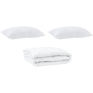 vidaXL - Dekbed - met - kussen - 3 - pcs - Wit - Microvezel