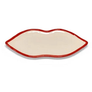 Serax Wouters & Hendrix Les Objets Mouleversants schaal M 22x10cm H1.5cm rood / wit