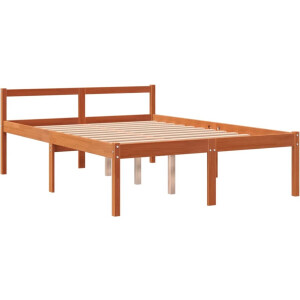 vidaXL - Seniorenbed - 135x190 - cm - massief - grenenhout - wasbruin