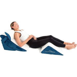 Wigkussen 4-delige ergonomische kussenset | 12-in-1 multifunctioneel design met uitneembare en wasbare overtrek voor slapen en lezen