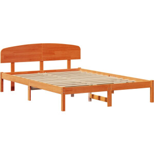 vidaXL - Bedframe - Wasbruin - 150 - x - 200 - cm - Massief - grenenhout