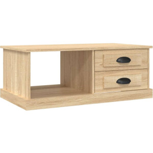 vidaXL - Salontafel - 90x50x35 - cm - bewerkt - hout - sonoma - eikenkleurig