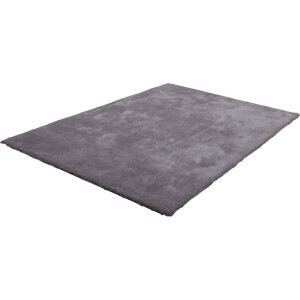 Lalee Velvet-vloerkleed- uni- effen- tapijt- shaggy- hoogpolig- karpet 200x290 cm zilver