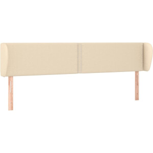 vidaXL - Hoofdbord - met - randen - 203x23x78/88 - cm - stof - crèmekleurig