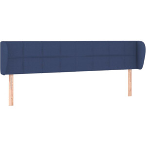 vidaXL - Hoofdbord - met - randen - 163x23x78/88 - cm - stof - blauw