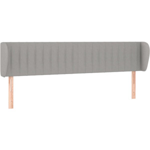 vidaXL - Hoofdbord - met - randen - 183x23x78/88 - cm - stof - lichtgrijs