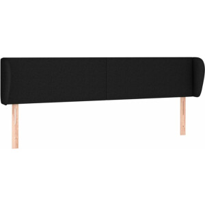 vidaXL - Hoofdbord - met - randen - 183x23x78/88 - cm - stof - zwart