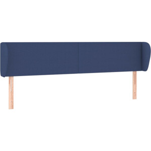vidaXL - Hoofdbord - met - randen - 203x23x78/88 - cm - stof - blauw