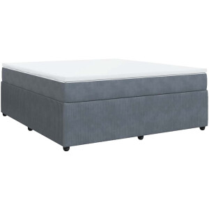 vidaXL - Boxspring - met - matras - fluweel - donkergrijs - 180x200 - cm