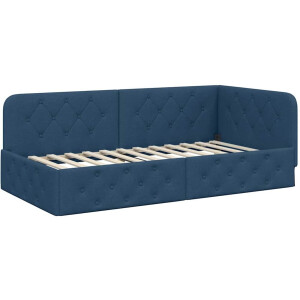 vidaXL - Hoek - Bed - Frame - Blauw - 100 - x - 200 - cm - Stof