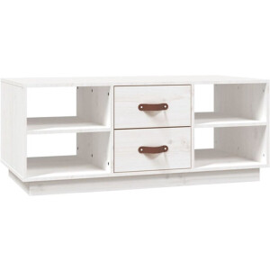 vidaXL - Salontafel - 100x50x41 - cm - massief - grenenhout - wit