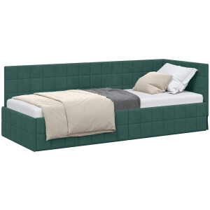 vidaXL - Hoek - Bed - Frame - Donkergroen - 80 - cm - x - 200 - cm - Fluweel