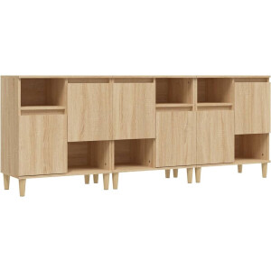 vidaXL - Dressoirs - 3 - st - 60x35x70 - cm - bewerkt - hout - sonoma - eikenkleurig