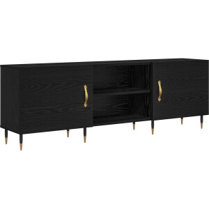 vidaXL - TV - Kast - 150 - x - 30 - x - 50 - cm - Zwart - eiken - Bewerkt - hout