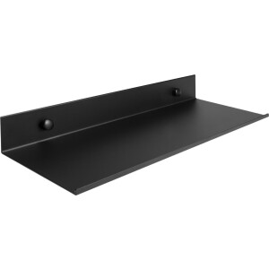 QUVIO Wandplank staal - Muurplank metaal - Wandrek - Langwerpig - Zwevend - 12 x 30 x 4 cm (lxbxh) - Zwart