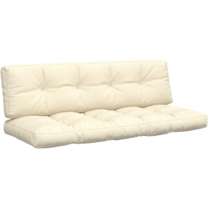 vidaXL - Palletkussens - 2 - st - stof - crèmekleurig