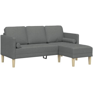 vidaXL - Bankstel - met - kussen - Donkergrijs - Polyester