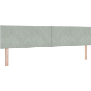 vidaXL - Boxspring - bed - met - hoofdeinde - Lichtgrijs - 200 - x - 200 - cm - Fluweel