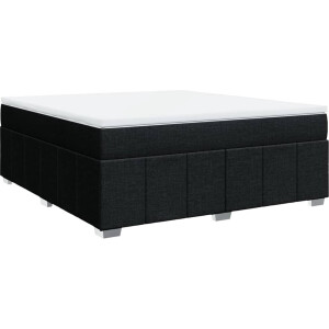 vidaXL - Boxspring - met - matras - stof - zwart - 180x200 - cm