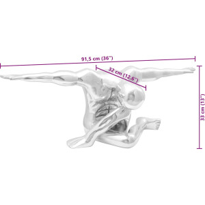 vidaXL - Sculptuur - Zilver - 91,5 - x - 32 - x - 33 - cm - Aluminium