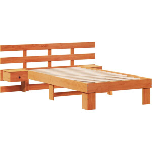 vidaXL - Bedframe - met - hoofdeinde - Wasbruin - 80 - x - 200 - cm - Massief - grenenhout